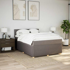 Κρεβάτι Boxspring με Στρώμα Taupe 140x190 εκ. Υφασμάτινο