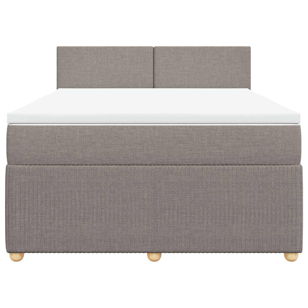 Κρεβάτι Boxspring με Στρώμα Taupe 140x190 εκ. Υφασμάτινο