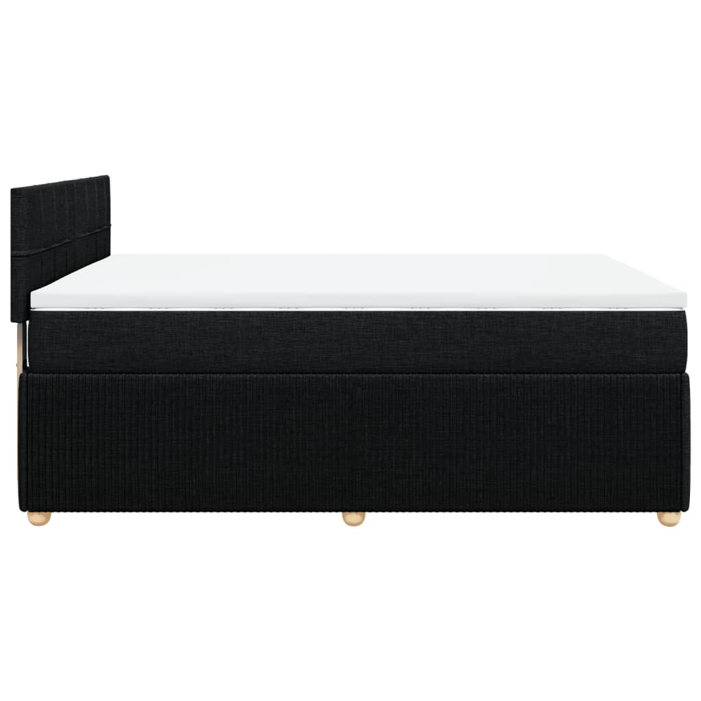 Κρεβάτι Boxspring με Στρώμα Μαύρο 140x190 εκ. Υφασμάτινο - Pakobazaar