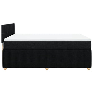 Κρεβάτι Boxspring με Στρώμα Μαύρο 140x190 εκ. Υφασμάτινο - Pakobazaar