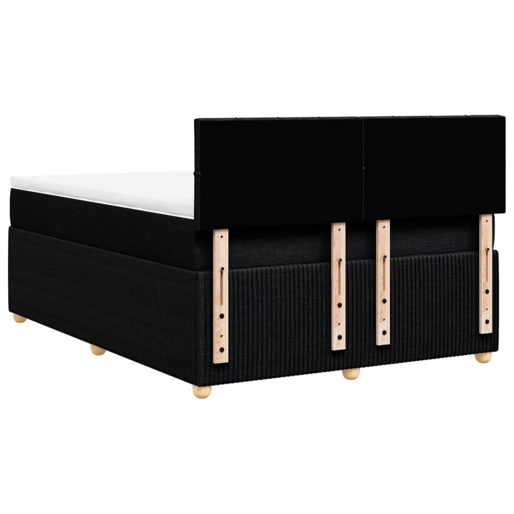 Κρεβάτι Boxspring με Στρώμα Μαύρο 140x190 εκ. Υφασμάτινο - Pakobazaar