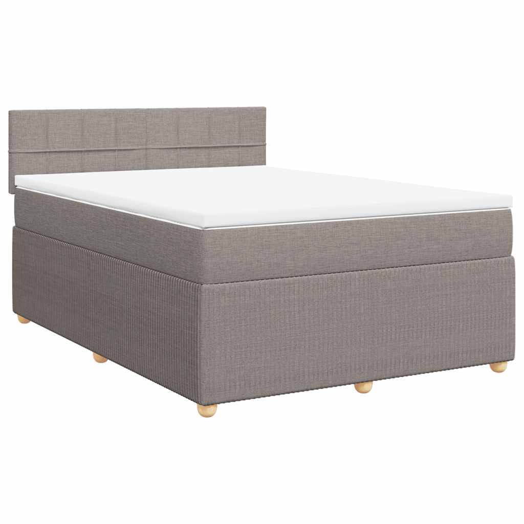 Κρεβάτι Boxspring με Στρώμα Taupe 140x190 εκ. Υφασμάτινο