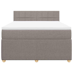 Κρεβάτι Boxspring με Στρώμα Taupe 140x190 εκ. Υφασμάτινο