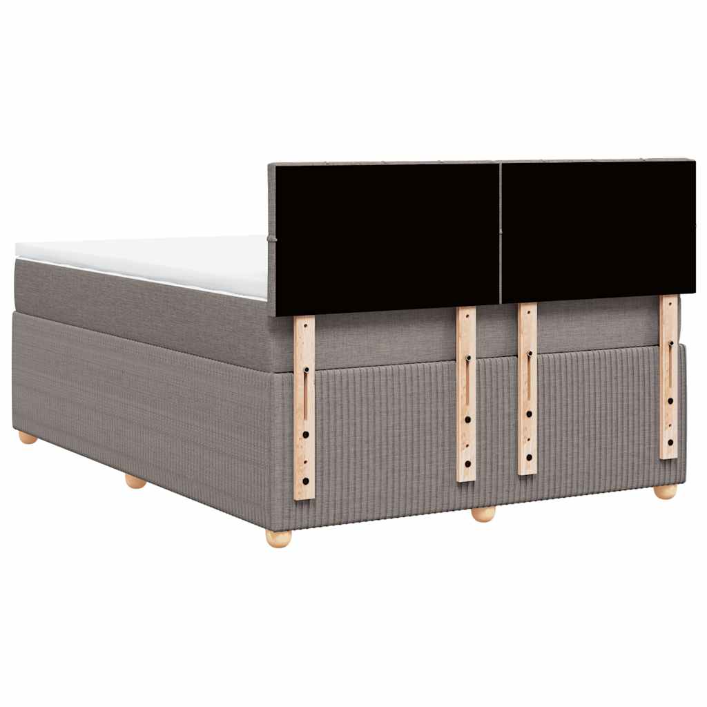 Κρεβάτι Boxspring με Στρώμα Taupe 140x190 εκ. Υφασμάτινο