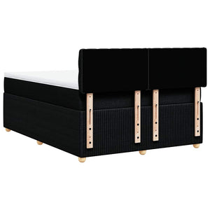 Κρεβάτι Boxspring με Στρώμα Μαύρο 140x190 εκ. Υφασμάτινο - Pakobazaar