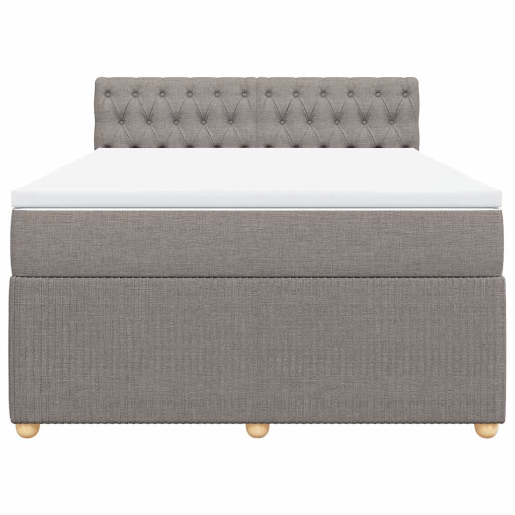 Κρεβάτι Boxspring με Στρώμα Taupe 140x190 εκ. Υφασμάτινο