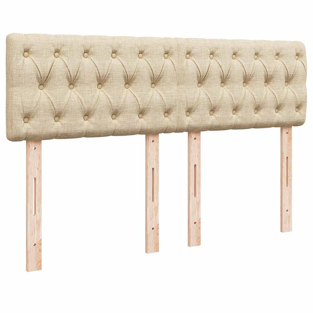 Κρεβάτι Boxspring με Στρώμα Κρεμ 140x190 εκ. Υφασμάτινο - Pakobazaar