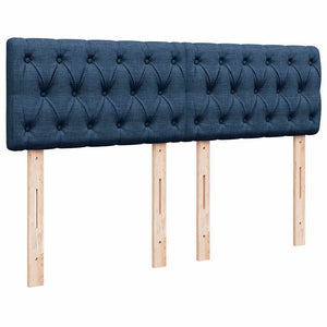 Κρεβάτι Boxspring με Στρώμα Μπλε 140x190 εκ. Υφασμάτινο