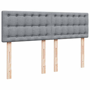 Κρεβάτι Boxspring με Στρώμα Ανοιχτό Γκρι 140x190 εκ. Υφασμάτινο - Pakobazaar