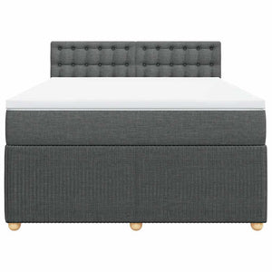 Κρεβάτι Boxspring με Στρώμα Σκούρο Γκρι 140x190 εκ. Υφασμάτινο - Pakobazaar