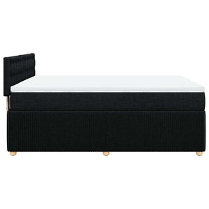 Κρεβάτι Boxspring με Στρώμα Μαύρο 140x190 εκ. Υφασμάτινο - Pakobazaar