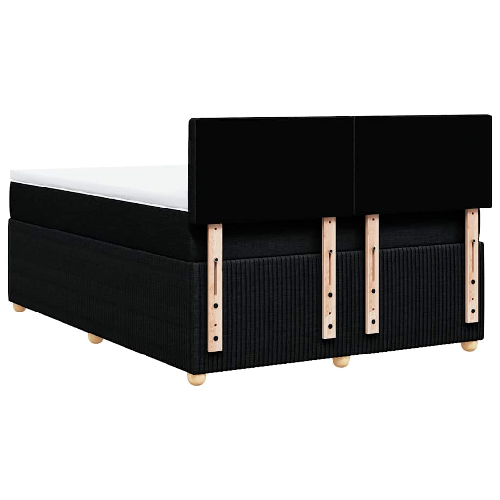 Κρεβάτι Boxspring με Στρώμα Μαύρο 140x190 εκ. Υφασμάτινο - Pakobazaar