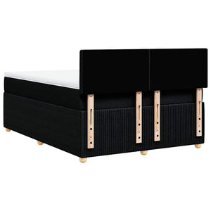 Κρεβάτι Boxspring με Στρώμα Μαύρο 140x190 εκ. Υφασμάτινο - Pakobazaar