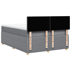 Κρεβάτι Boxspring με Στρώμα Ανοιχτό Γκρι 140x200 εκ. Υφασμάτινο - Pakobazaar
