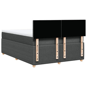 Κρεβάτι Boxspring με Στρώμα Σκούρο Γκρι 140x200 εκ Υφασμάτινο - Pakobazaar