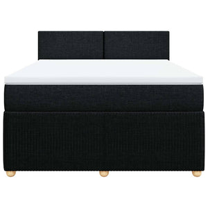 Κρεβάτι Boxspring με Στρώμα Μαύρο 140x200 εκ. Υφασμάτινο - Pakobazaar