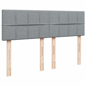 Κρεβάτι Boxspring με Στρώμα Ανοιχτό Γκρι 140x200 εκ. Υφασμάτινο - Pakobazaar