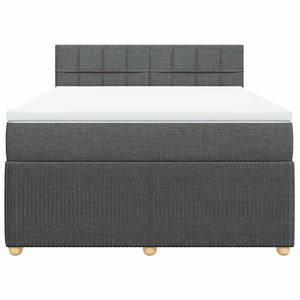 Κρεβάτι Boxspring με Στρώμα Σκούρο Γκρι 140x200 εκ Υφασμάτινο - Pakobazaar