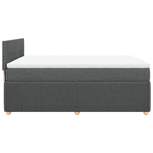 Κρεβάτι Boxspring με Στρώμα Σκούρο Γκρι 140x200 εκ Υφασμάτινο - Pakobazaar