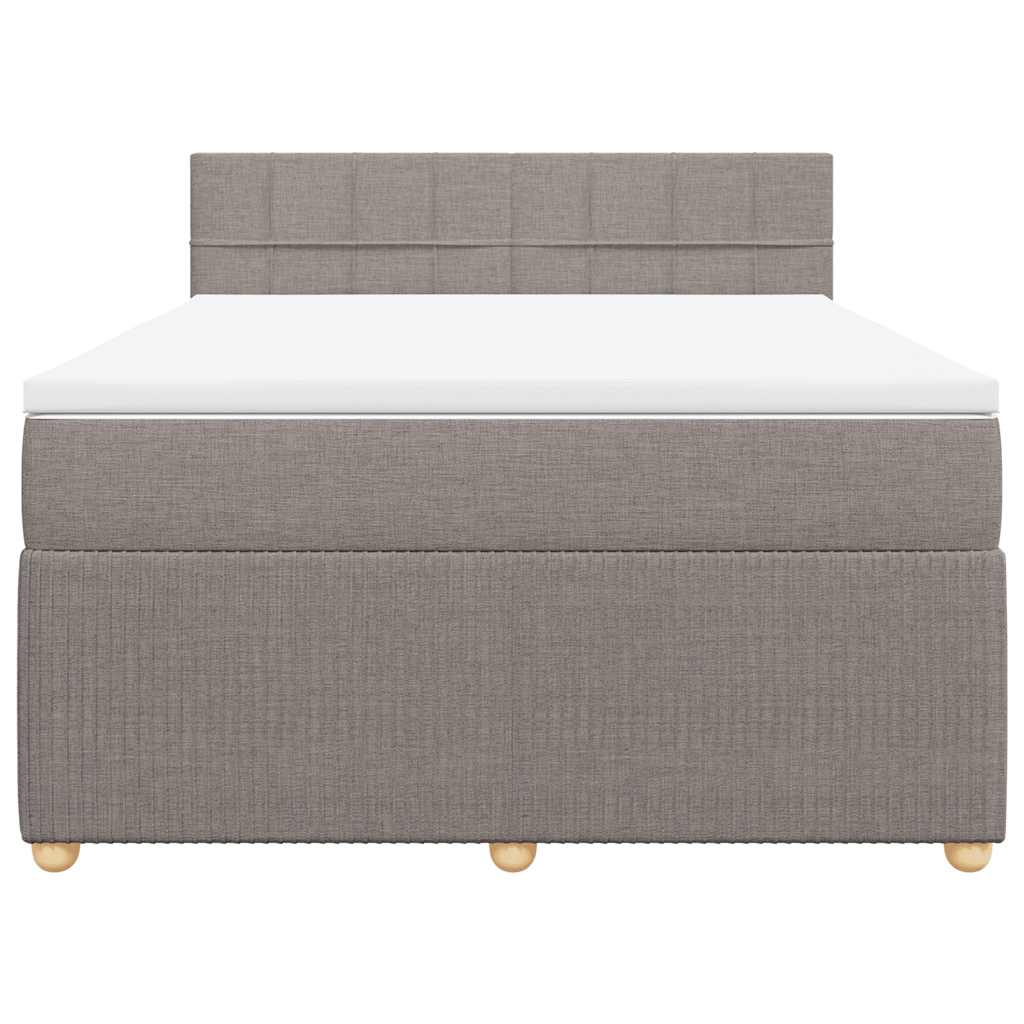 Κρεβάτι Boxspring με Στρώμα Taupe 140x200 εκ. Υφασμάτινο - Pakobazaar