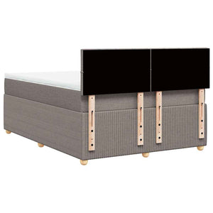 Κρεβάτι Boxspring με Στρώμα Taupe 140x200 εκ. Υφασμάτινο - Pakobazaar