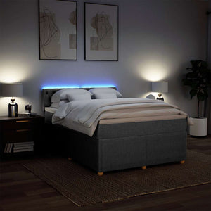 Κρεβάτι Boxspring με Στρώμα Ανοιχτό Γκρι 140x200 εκ. Υφασμάτινο - Pakobazaar