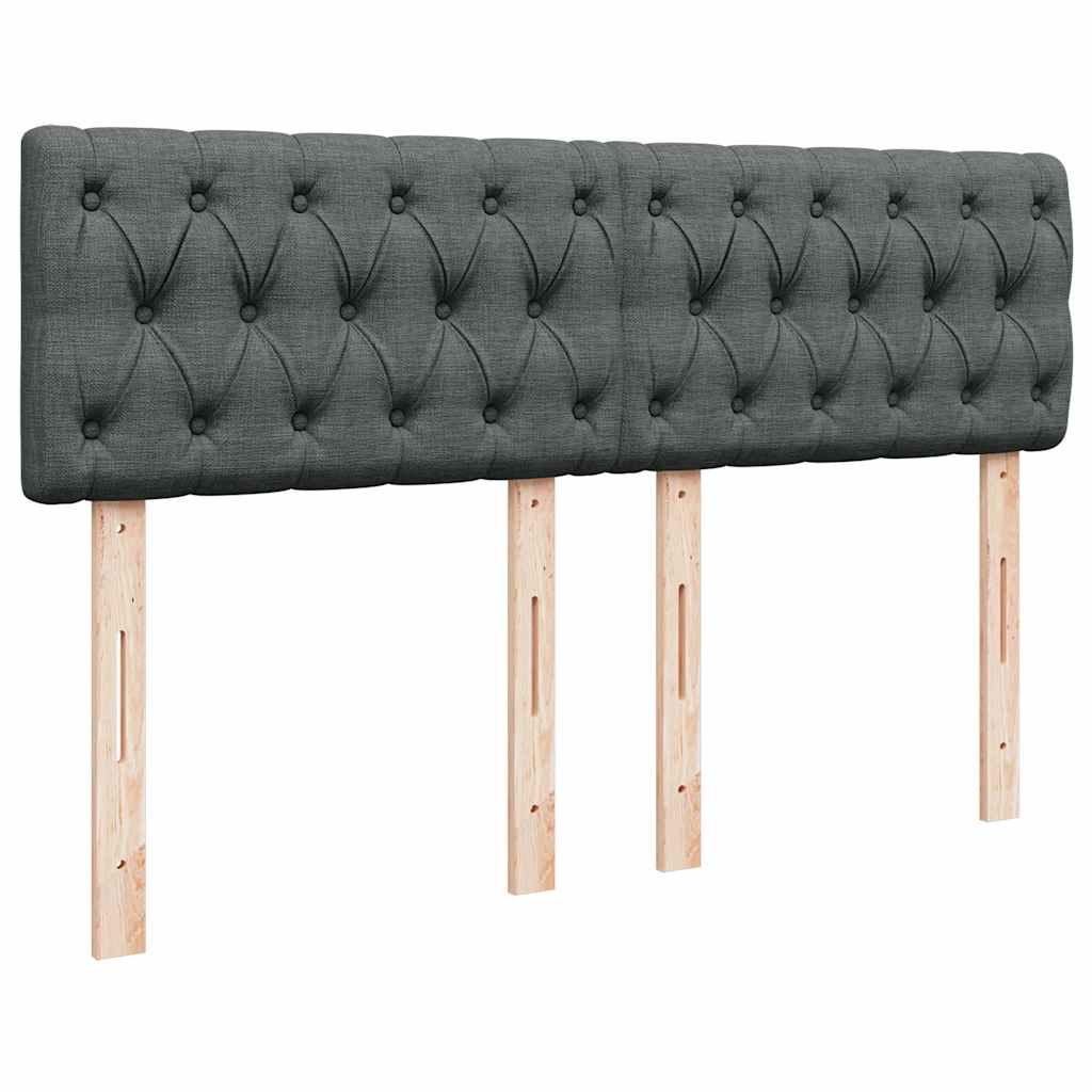 Κρεβάτι Boxspring με Στρώμα Σκούρο Γκρι 140x200 εκ Υφασμάτινο - Pakobazaar