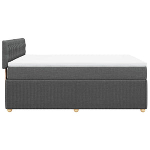 Κρεβάτι Boxspring με Στρώμα Σκούρο Γκρι 140x200 εκ Υφασμάτινο - Pakobazaar