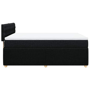 Κρεβάτι Boxspring με Στρώμα Μαύρο 140x200 εκ. Υφασμάτινο - Pakobazaar