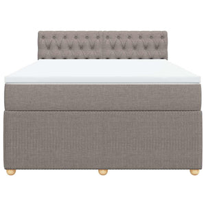 Κρεβάτι Boxspring με Στρώμα Taupe 140x200 εκ. Υφασμάτινο - Pakobazaar