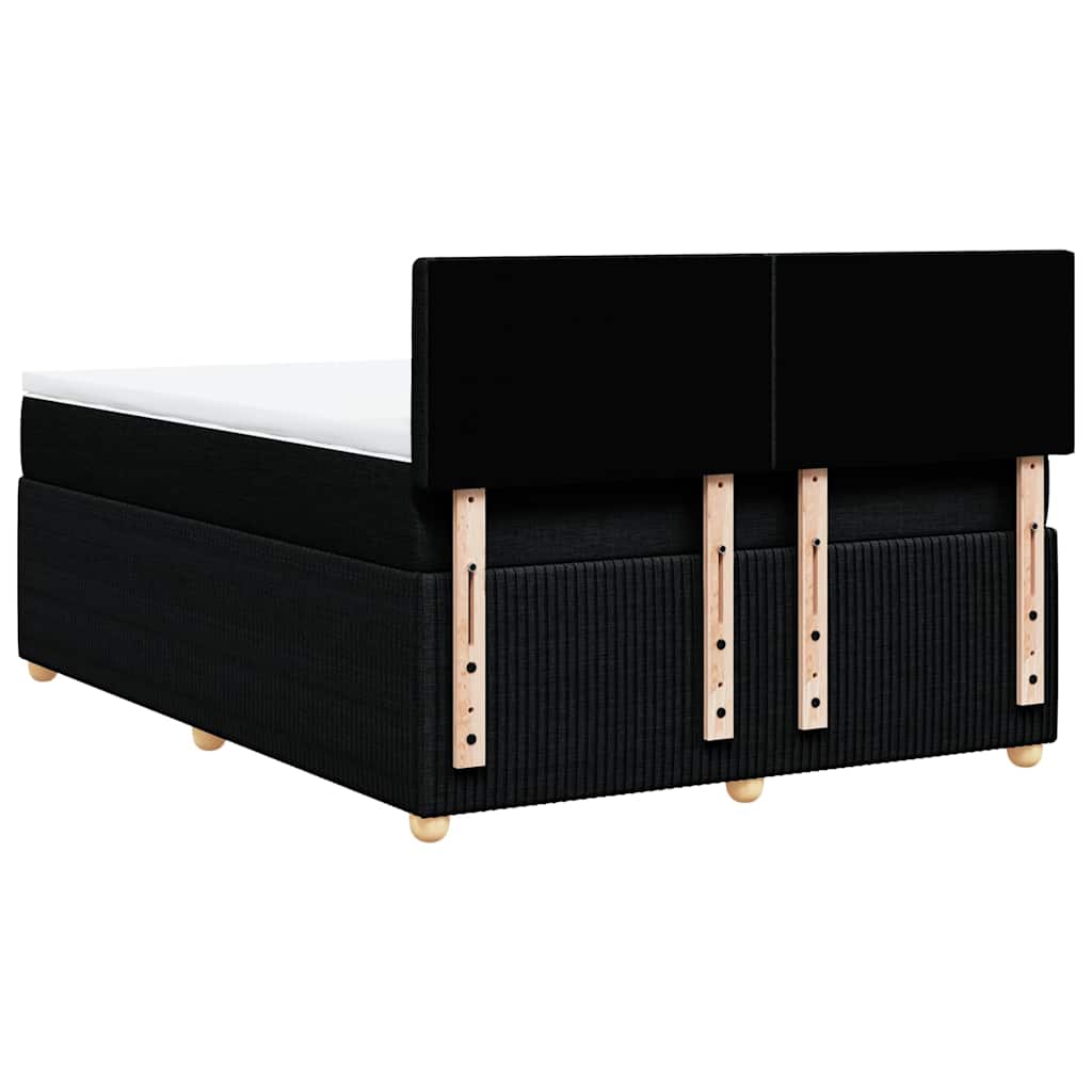 Κρεβάτι Boxspring με Στρώμα Μαύρο 140x200 εκ. Υφασμάτινο - Pakobazaar