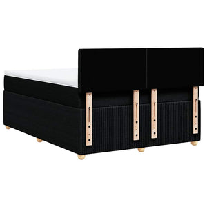 Κρεβάτι Boxspring με Στρώμα Μαύρο 140x200 εκ. Υφασμάτινο - Pakobazaar