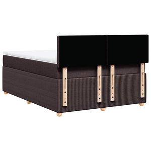 Κρεβάτι Boxspring με Στρώμα Σκούρο Καφέ 140x200 εκ Υφασμάτινο - Pakobazaar