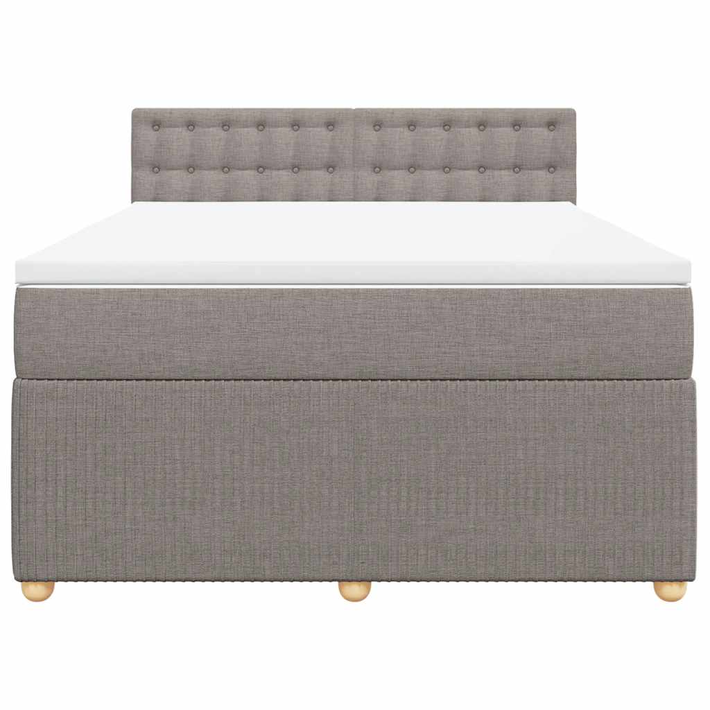 Κρεβάτι Boxspring με Στρώμα Taupe 140x200 εκ. Υφασμάτινο - Pakobazaar