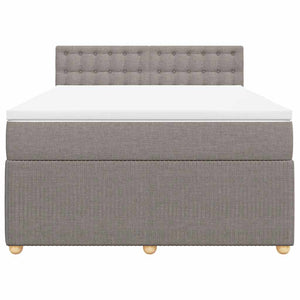 Κρεβάτι Boxspring με Στρώμα Taupe 140x200 εκ. Υφασμάτινο - Pakobazaar