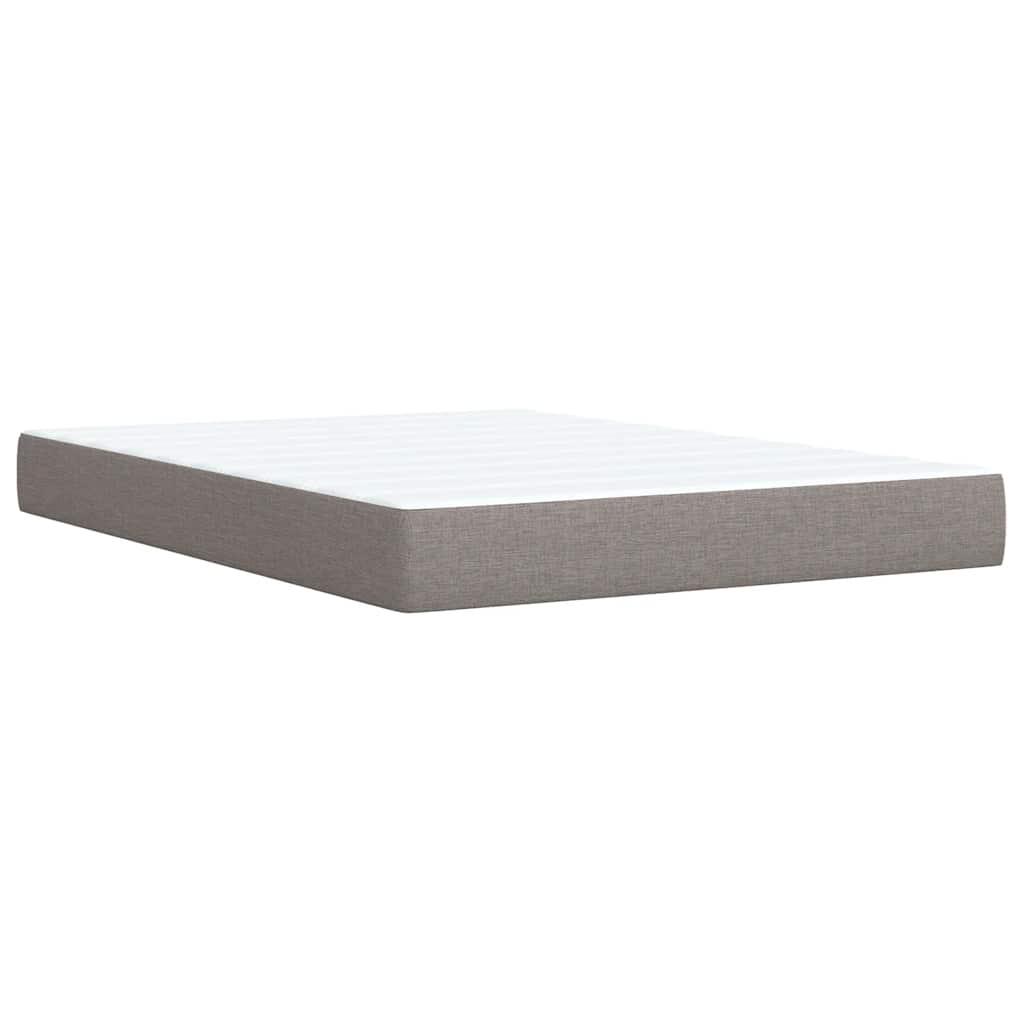 Κρεβάτι Boxspring με Στρώμα Taupe 140x200 εκ. Υφασμάτινο - Pakobazaar