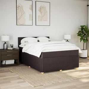 Κρεβάτι Boxspring με Στρώμα Σκούρο Καφέ 160x200 εκ Υφασμάτινο - Pakobazaar