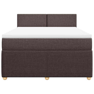 Κρεβάτι Boxspring με Στρώμα Σκούρο Καφέ 160x200 εκ Υφασμάτινο - Pakobazaar