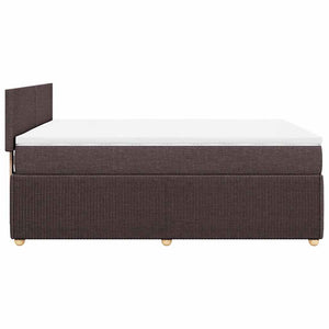 Κρεβάτι Boxspring με Στρώμα Σκούρο Καφέ 160x200 εκ Υφασμάτινο - Pakobazaar