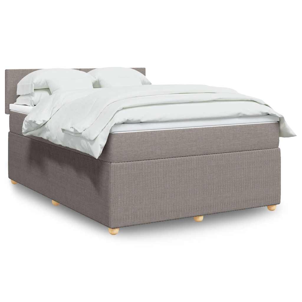 Κρεβάτι Boxspring με Στρώμα Taupe 160x200 εκ. Υφασμάτινο - Pakobazaar