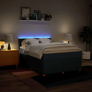 Κρεβάτι Boxspring με Στρώμα Μπλε 160x200 εκ. Υφασμάτινο - Pakobazaar