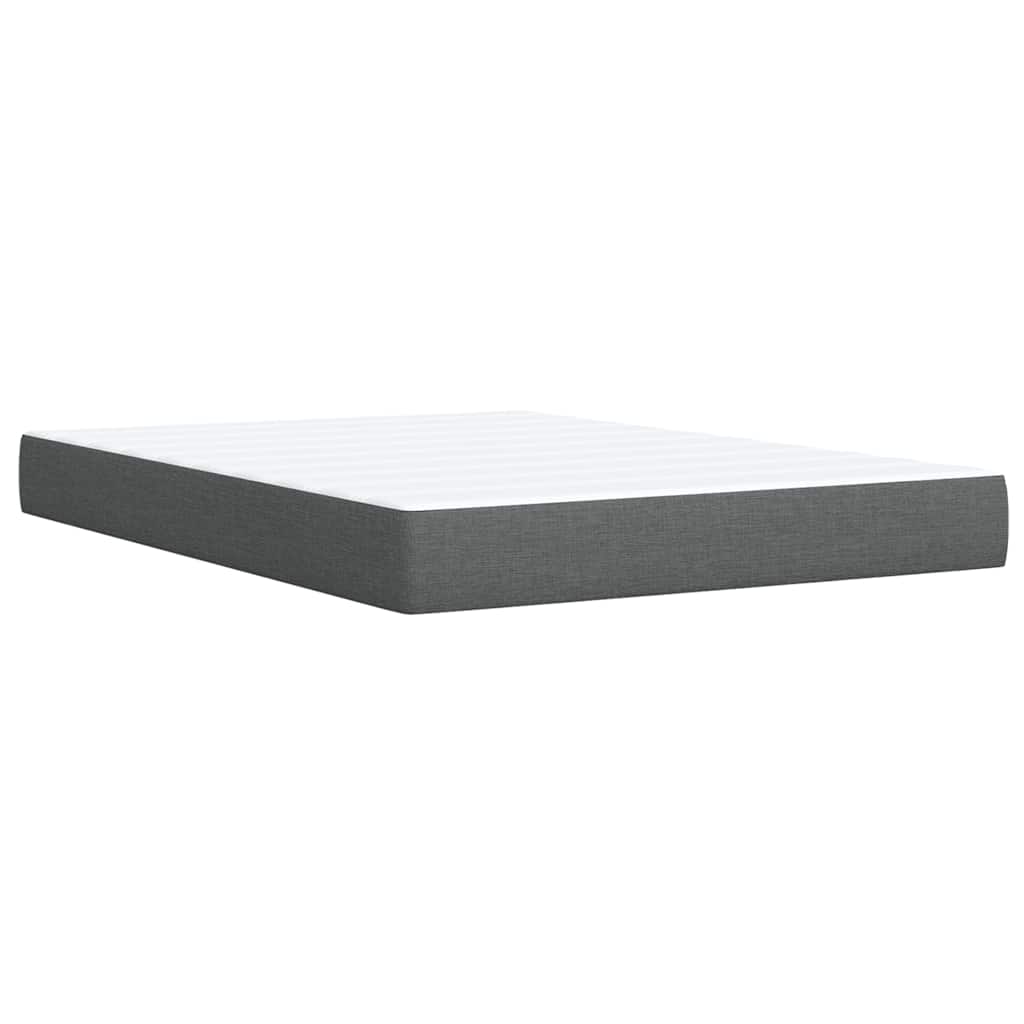 Κρεβάτι Boxspring με Στρώμα Σκούρο Γκρι 160x200 εκ Υφασμάτινο - Pakobazaar