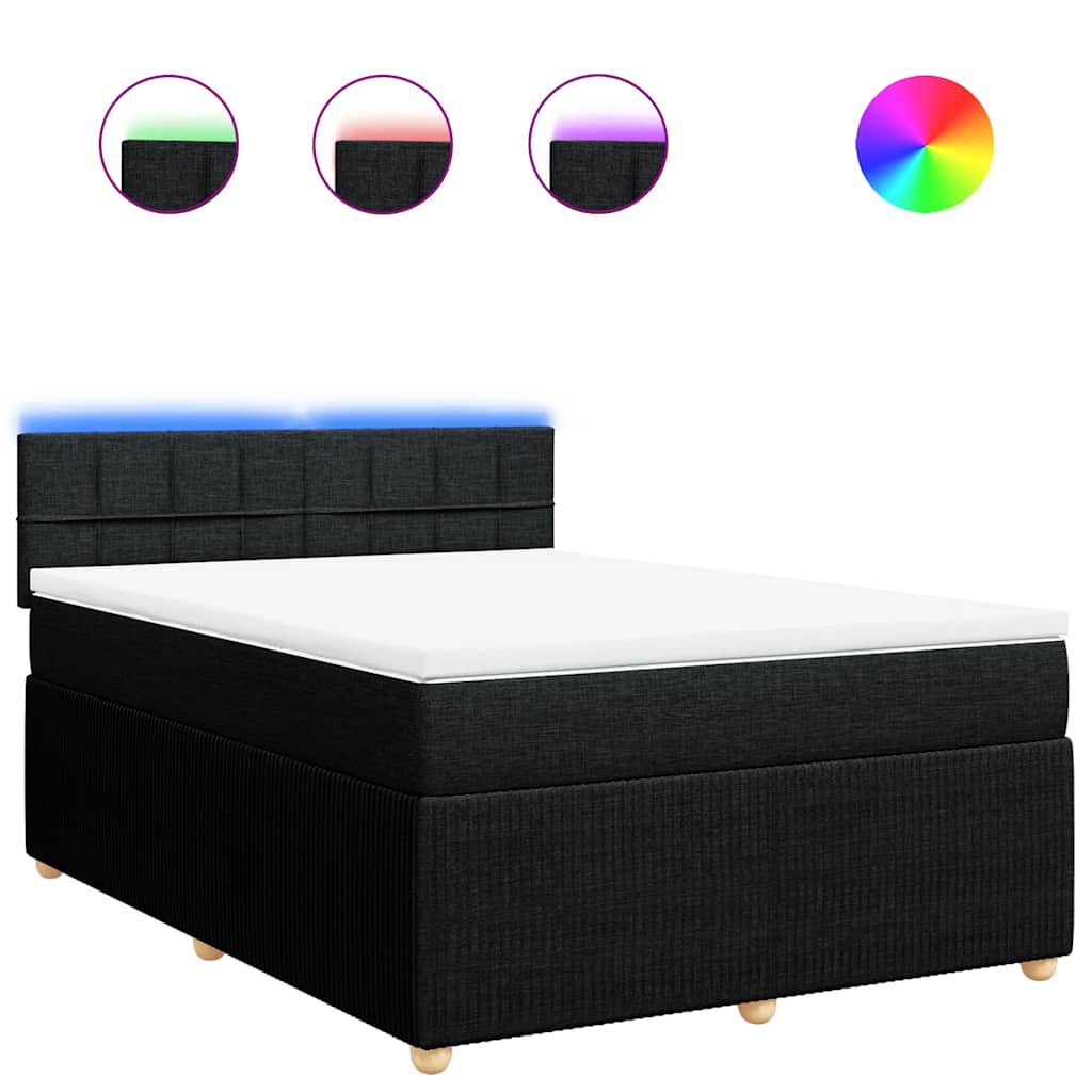 Κρεβάτι Boxspring με Στρώμα Μαύρο 160x200 εκ. Υφασμάτινο - Pakobazaar