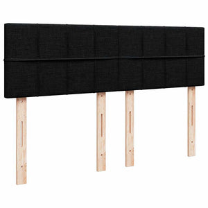 Κρεβάτι Boxspring με Στρώμα Μαύρο 160x200 εκ. Υφασμάτινο - Pakobazaar