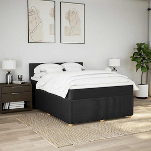 Κρεβάτι Boxspring με Στρώμα Μαύρο 160x200 εκ. Υφασμάτινο - Pakobazaar