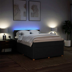 Κρεβάτι Boxspring με Στρώμα Μαύρο 160x200 εκ. Υφασμάτινο - Pakobazaar