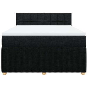 Κρεβάτι Boxspring με Στρώμα Μαύρο 160x200 εκ. Υφασμάτινο - Pakobazaar