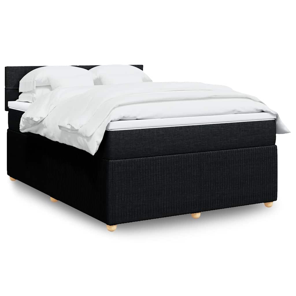 Κρεβάτι Boxspring με Στρώμα Μαύρο 160x200 εκ. Υφασμάτινο - Pakobazaar