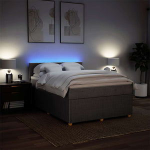 Κρεβάτι Boxspring με Στρώμα Taupe 160x200 εκ. Υφασμάτινο - Pakobazaar