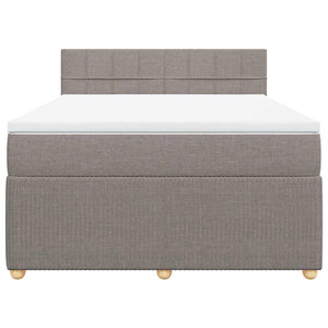 Κρεβάτι Boxspring με Στρώμα Taupe 160x200 εκ. Υφασμάτινο - Pakobazaar